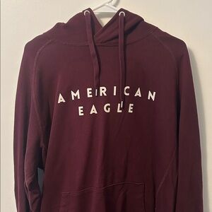 American Eagle Outfitters Men's Burgundy Hoodie